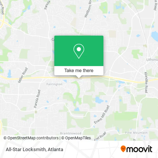 Mapa de All-Star Locksmith