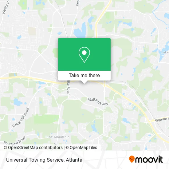 Universal Towing Service map