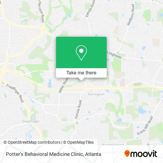 Potter's Behavioral Medicine Clinic map