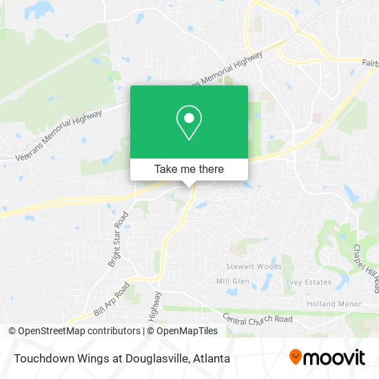 Touchdown Wings at Douglasville map