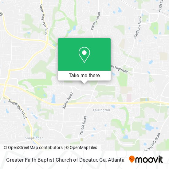 Mapa de Greater Faith Baptist Church of Decatur, Ga