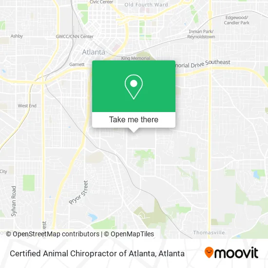Certified Animal Chiropractor of Atlanta map