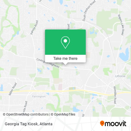 Georgia Tag Kiosk map