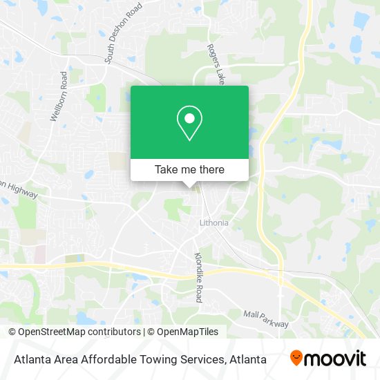 Mapa de Atlanta Area Affordable Towing Services