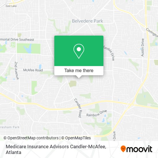 Mapa de Medicare Insurance Advisors Candler-McAfee