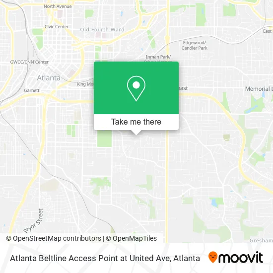 Mapa de Atlanta Beltline Access Point at United Ave