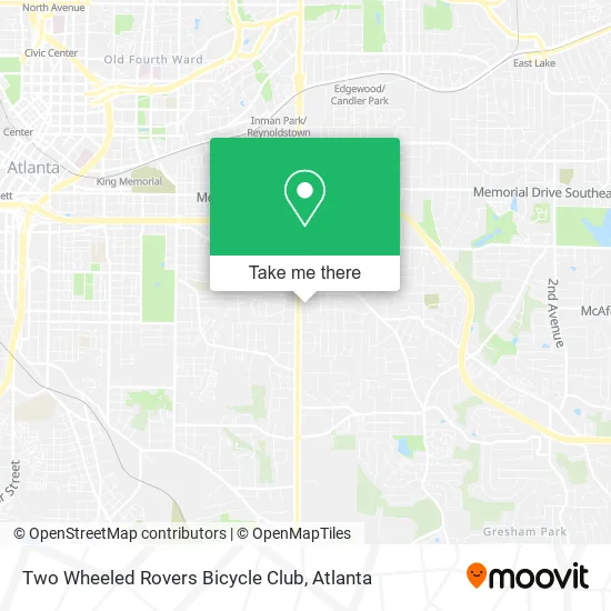 Two Wheeled Rovers Bicycle Club map