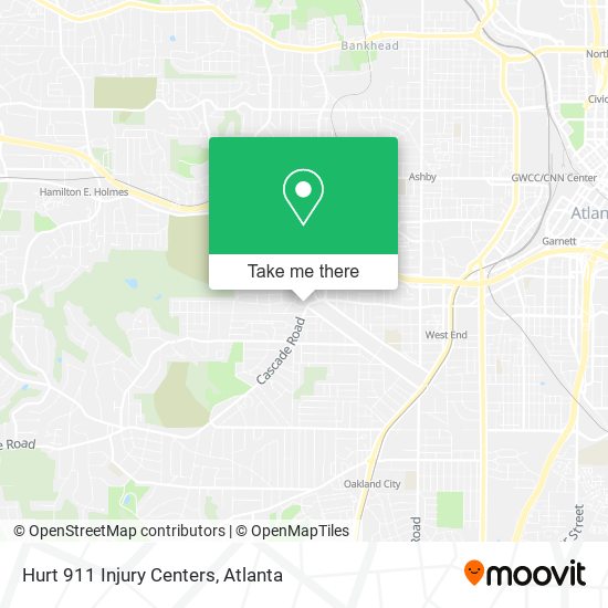 Hurt 911 Injury Centers map