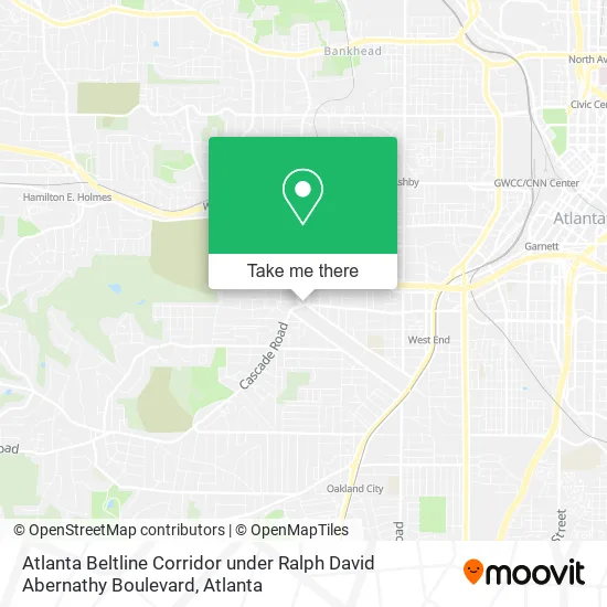 Mapa de Atlanta Beltline Corridor under Ralph David Abernathy Boulevard