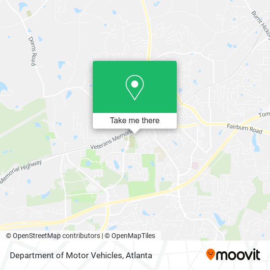 Department of Motor Vehicles map