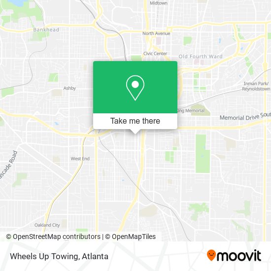 Wheels Up Towing map