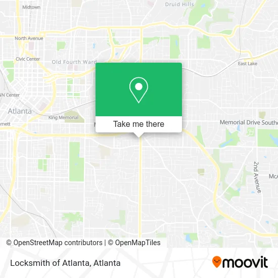 Locksmith of Atlanta map