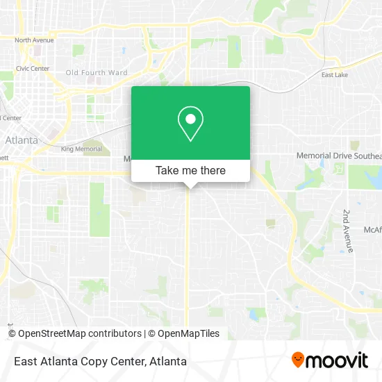 East Atlanta Copy Center map