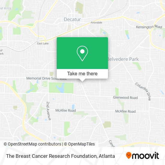 The Breast Cancer Research Foundation map