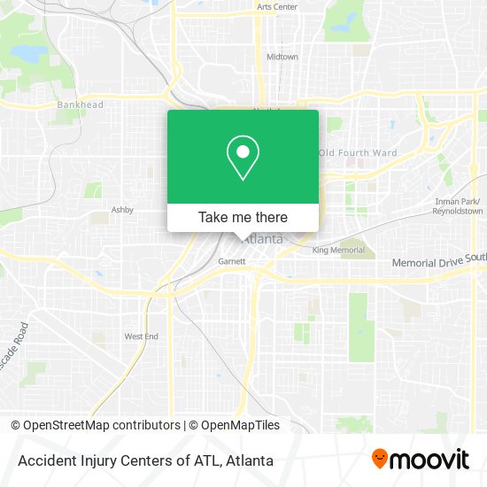 Accident Injury Centers of ATL map