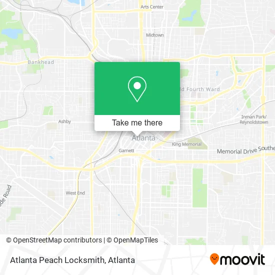 Atlanta Peach Locksmith map