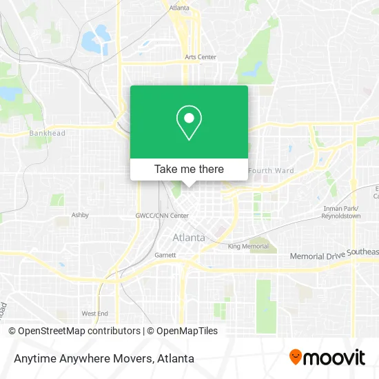 Mapa de Anytime Anywhere Movers