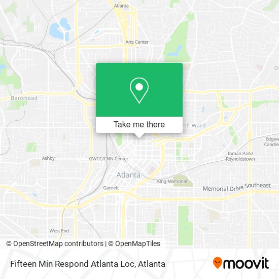 Mapa de Fifteen Min Respond Atlanta Loc