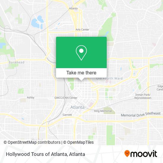 Mapa de Hollywood Tours of Atlanta