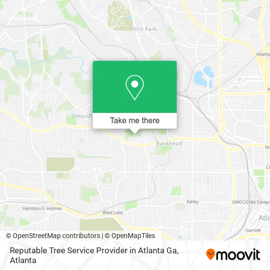 Mapa de Reputable Tree Service Provider in Atlanta Ga