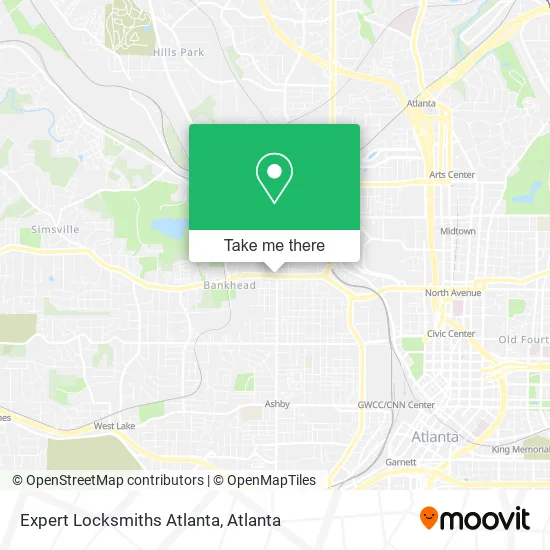 Expert Locksmiths Atlanta map