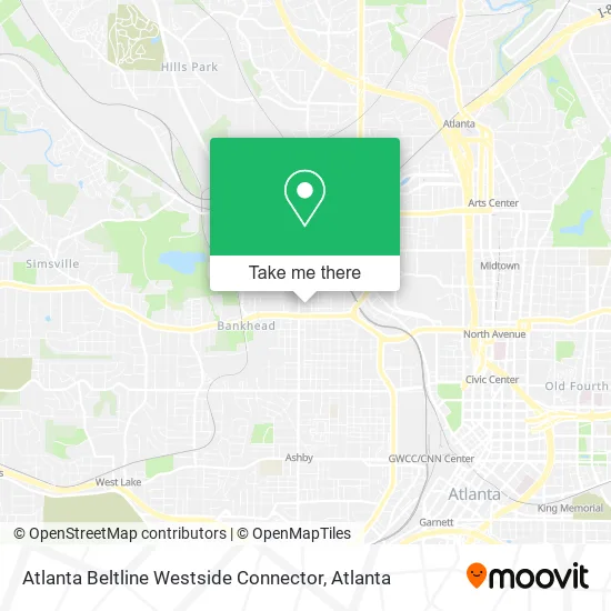 Mapa de Atlanta Beltline Westside Connector