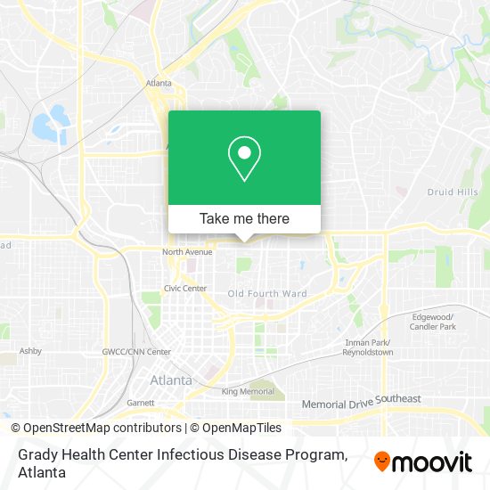 Grady Health Center Infectious Disease Program map