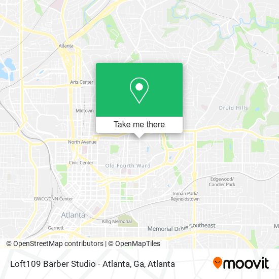 Mapa de Loft109 Barber Studio - Atlanta, Ga