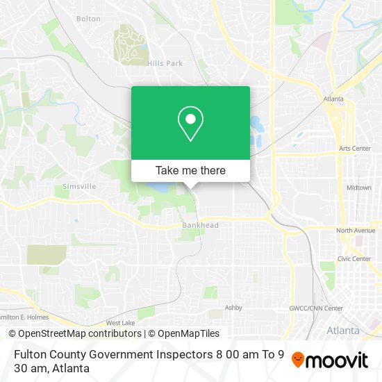 Fulton County Government Inspectors 8 00 am To 9 30 am map