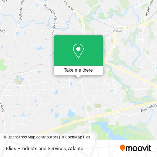 Bliss Products and Services map