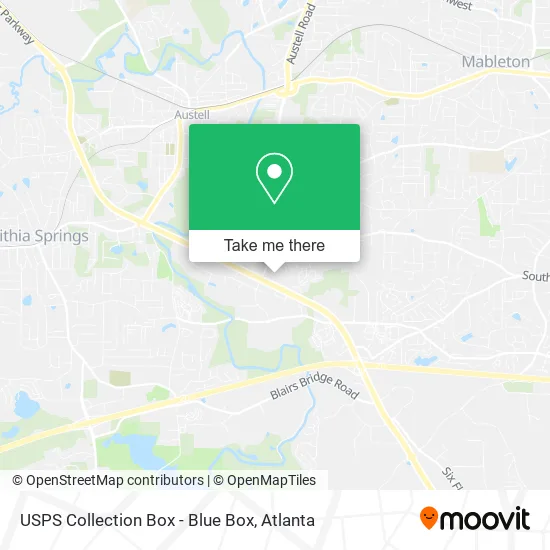 USPS Collection Box - Blue Box map