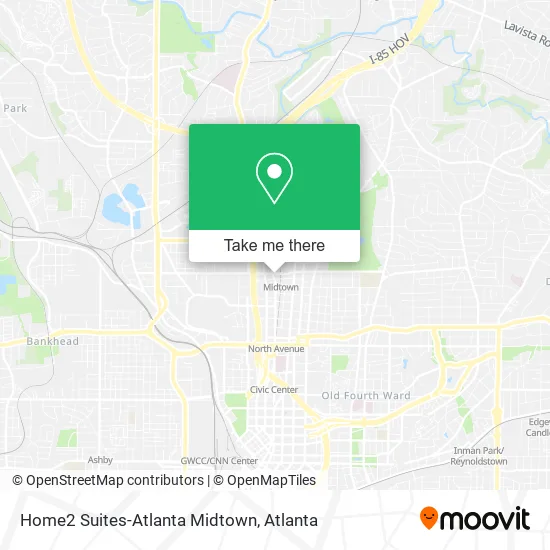 Mapa de Home2 Suites-Atlanta Midtown