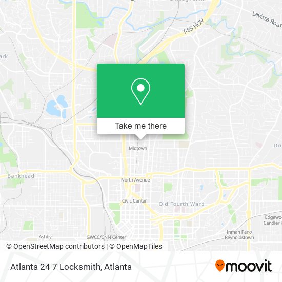 Mapa de Atlanta 24 7 Locksmith