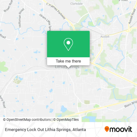 Mapa de Emergency Lock Out Lithia Springs