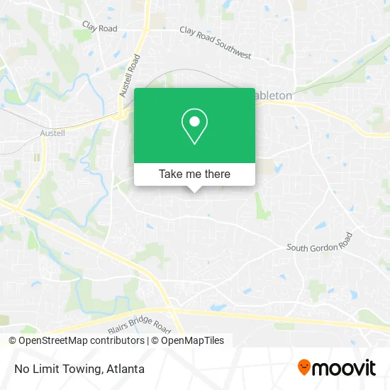 No Limit Towing map