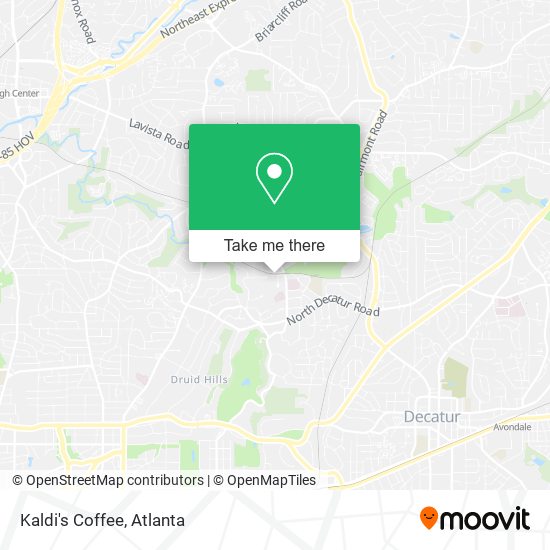 Kaldi's Coffee map