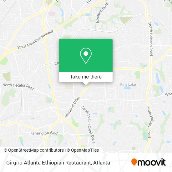 Mapa de Girgiro Atlanta Ethiopian Restaurant