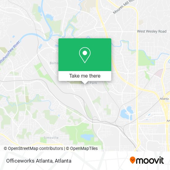 Officeworks Atlanta map