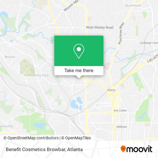 Benefit Cosmetics Browbar map