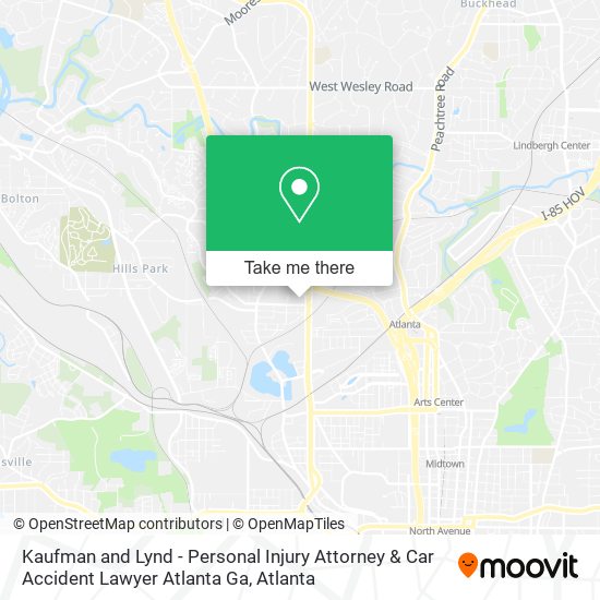 Kaufman and Lynd - Personal Injury Attorney & Car Accident Lawyer Atlanta Ga map