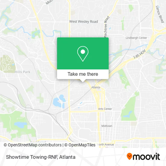 Showtime Towing-RNF map