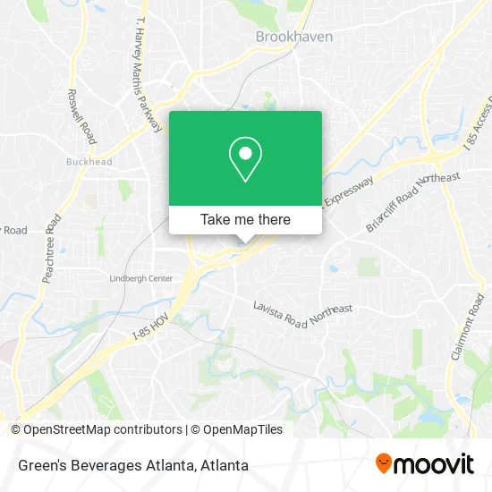 Green's Beverages Atlanta map