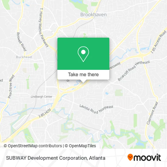 Mapa de SUBWAY Development Corporation