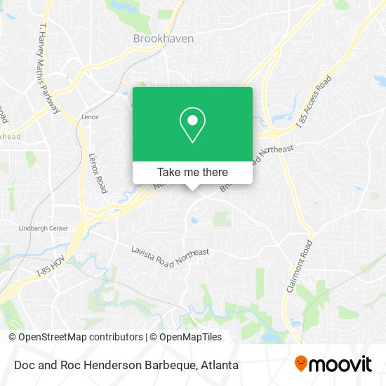 Doc and Roc Henderson Barbeque map