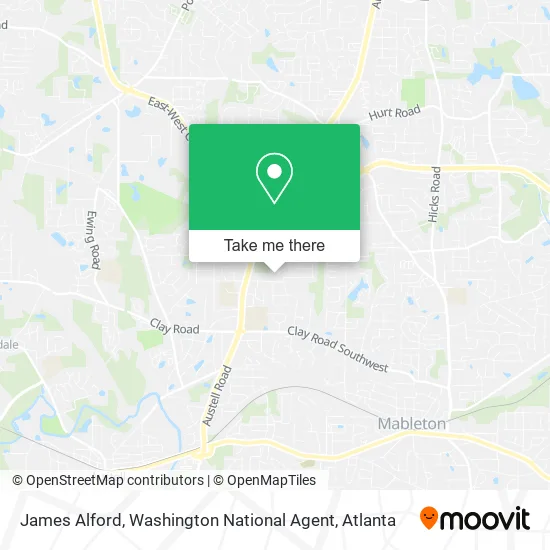 Mapa de James Alford, Washington National Agent