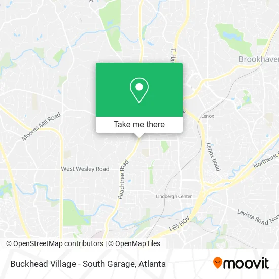 Mapa de Buckhead Village - South Garage