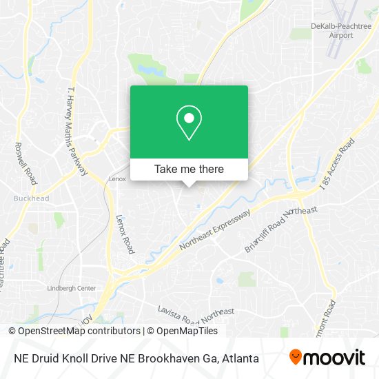 NE Druid Knoll Drive NE Brookhaven Ga map