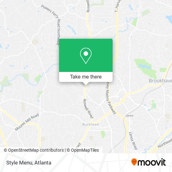 Style Menu map