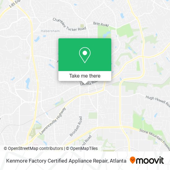 Mapa de Kenmore Factory Certified Appliance Repair