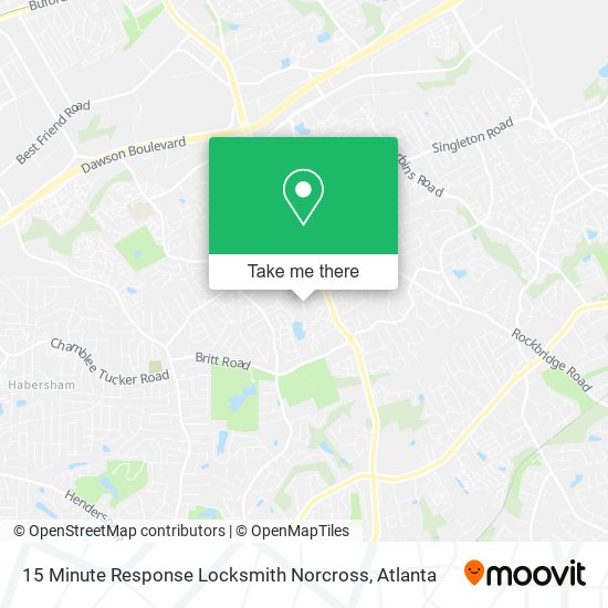 Mapa de 15 Minute Response Locksmith Norcross